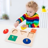 Детская геометрическая познавательная головоломка Монтессори, хваталка, интеллектуальная инкрустация камня, игрушка, раннее развитие, мозговой штурм