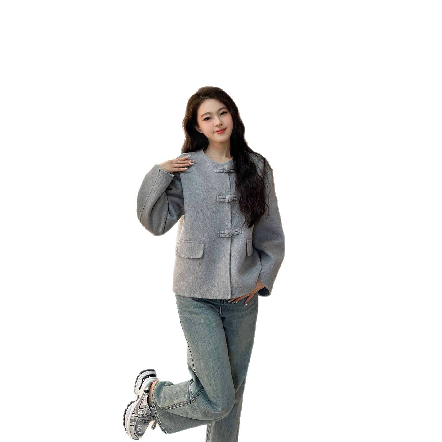 双面呢大衣女毛呢气质小个子气质韩版春秋冬新款百搭外套短款休闲,淘宝优惠券,粉丝福利购,淘宝优惠卷