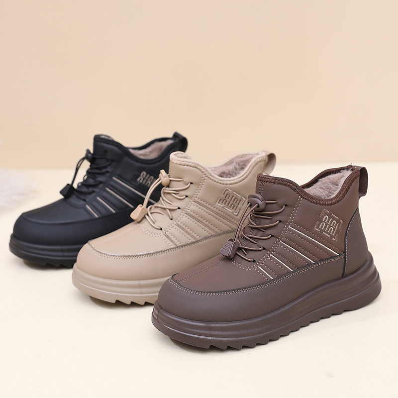 冬季新款女式棉鞋代发跨境鞋子女加绒加厚抗寒女棉靴一脚蹬妈妈鞋,淘宝优惠券,粉丝福利购,淘宝优惠卷