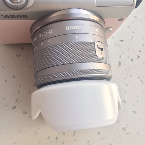 佳能EOS M6 M50 M100 M200微单相机配件 15-45镜头盖+遮光罩+UV镜 - 图0