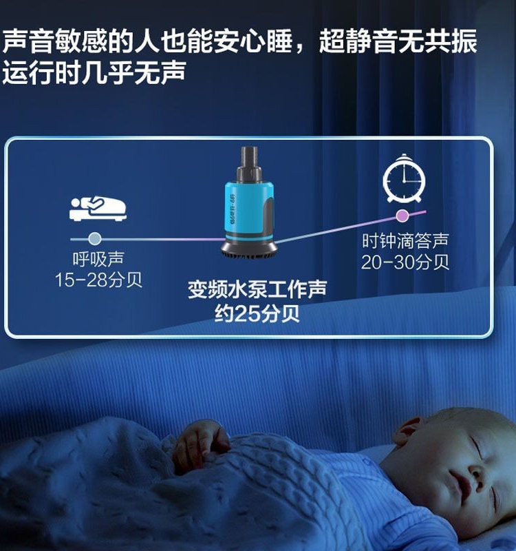 创宁全新升级CN8700变频底吸鱼缸抽水泵超静音超省电潜水泵循环泵-图1