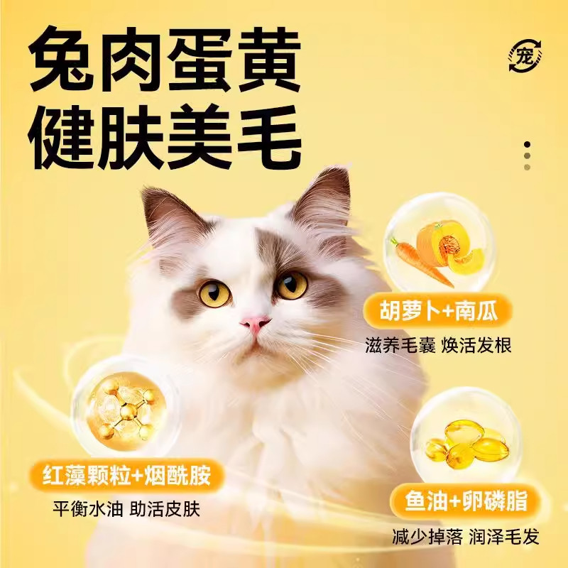 领先猫粮低温烘焙鲜肉粮全价蛋黄兔肉成幼猫美毛营养增肥猫咪主粮,淘宝优惠券,粉丝福利购,淘宝优惠卷