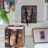 Ретро льняная сумка на день Святого Валентина, упаковка, цветочный магазин, популярно в интернете, букет