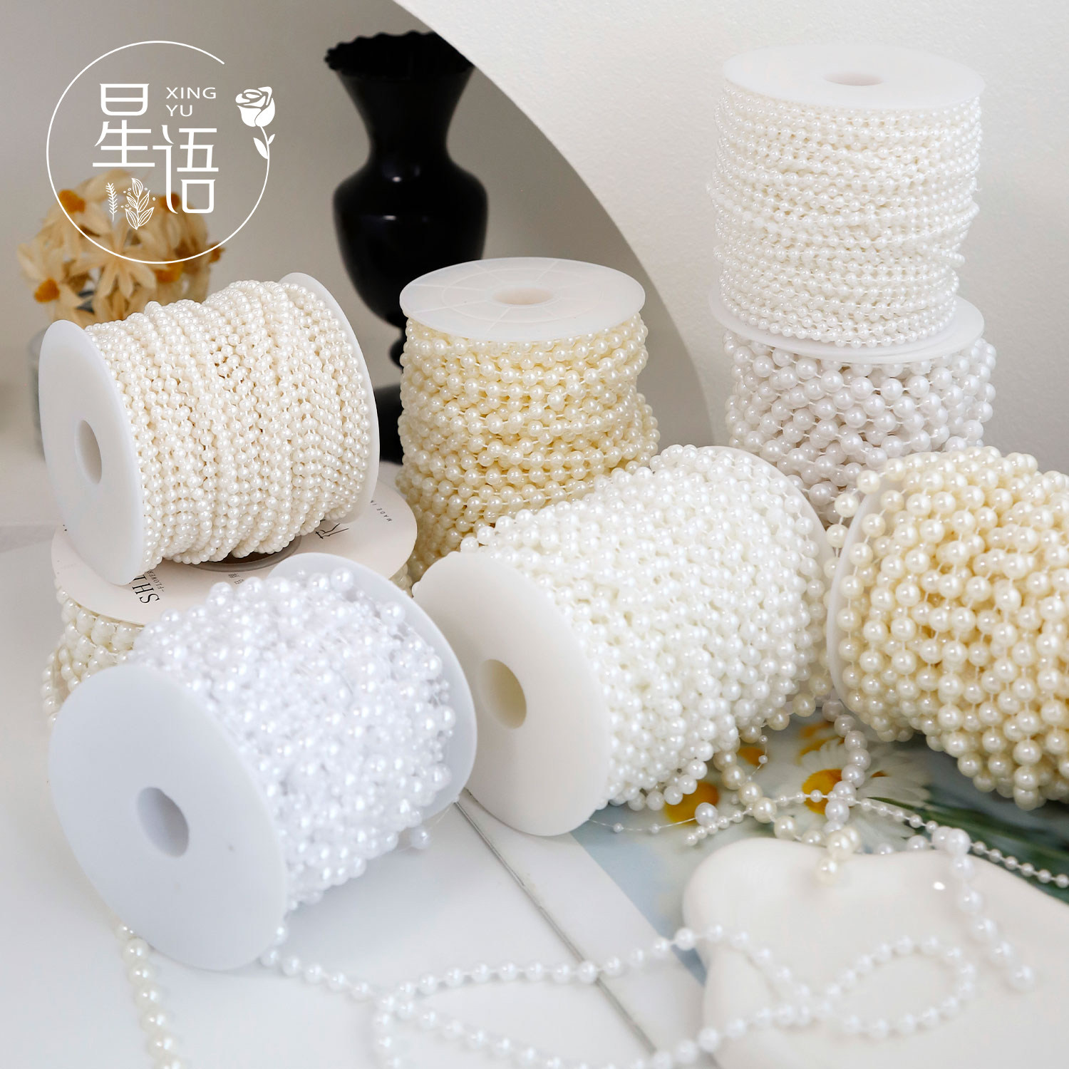 珍珠链条 珍珠长链条 花艺装饰场景布置 氛围珍珠手工diy花店材料,淘宝优惠券,粉丝福利购,淘宝优惠卷