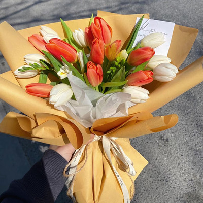 纯色包花牛皮纸复古英文报纸包书纸鲜花水果包装纸向日葵干花材料 虎窝淘