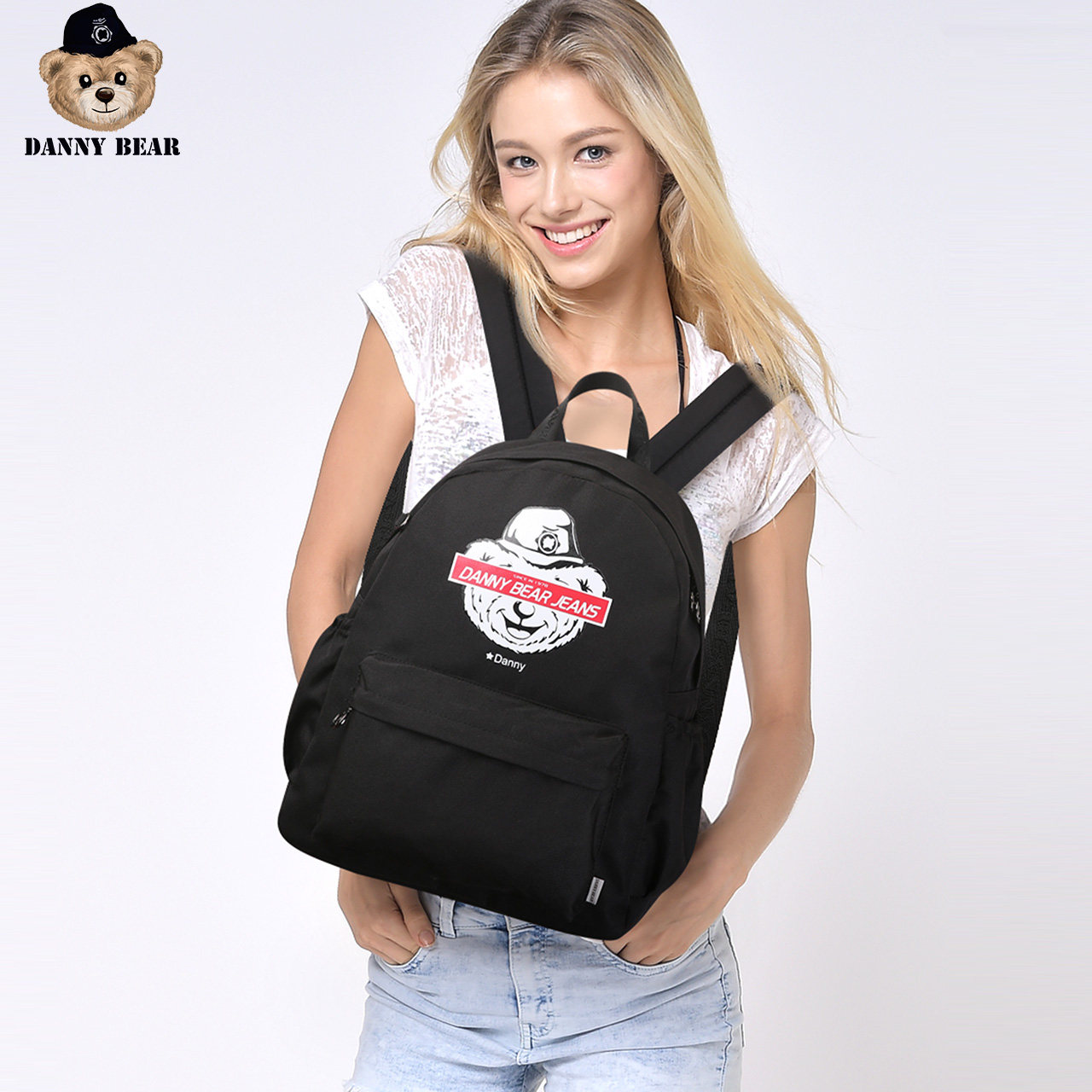 丹尼熊新品学生旅行2020纯色双肩包 dannybear酷玛仕双肩背包