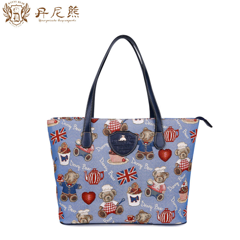 丹尼熊大容量袋女士美食熊单肩包 dannybear酷玛仕女士包袋