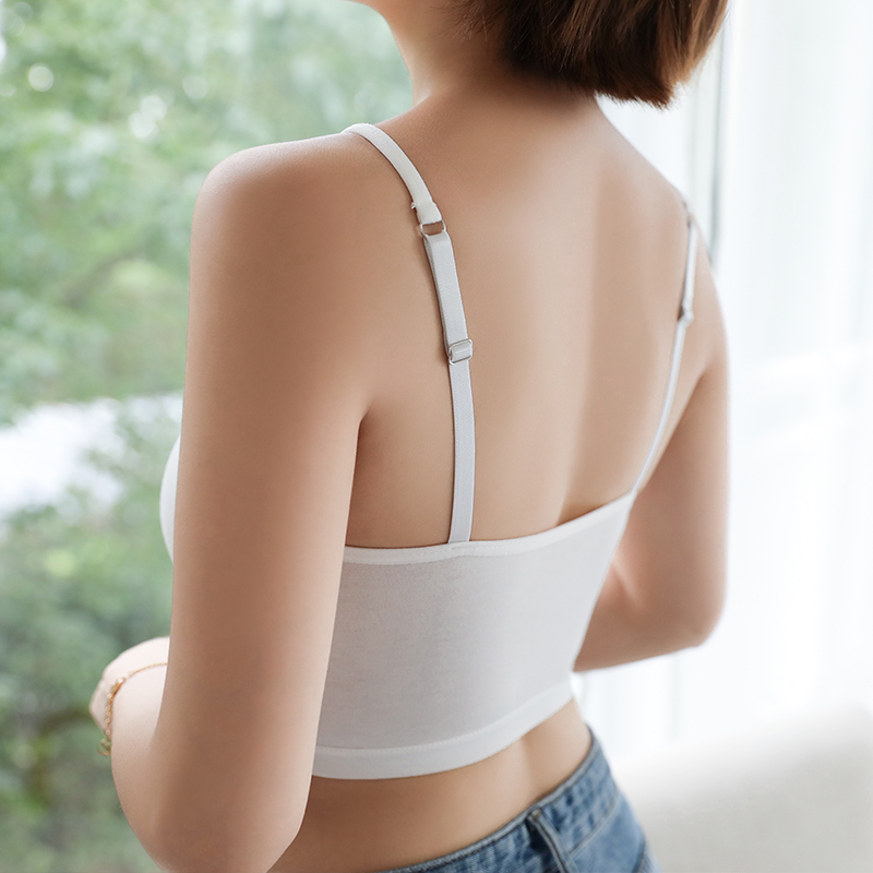 欣奕丝旗舰店免穿文胸吊带背心带胸垫一体学生内衣女无钢圈裹胸抹胸打底防走光2