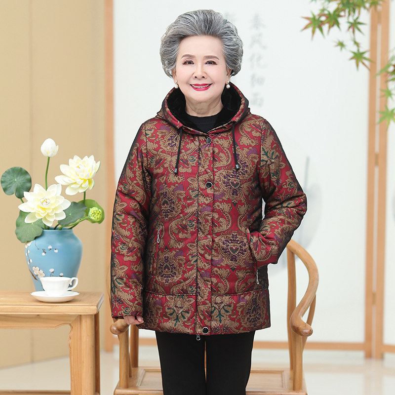 新款妈妈装活里活面特大码斤羽绒服 韵衣秀中老年女装