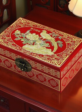 结婚陪嫁礼金首饰盒伴手梳妆恰盒