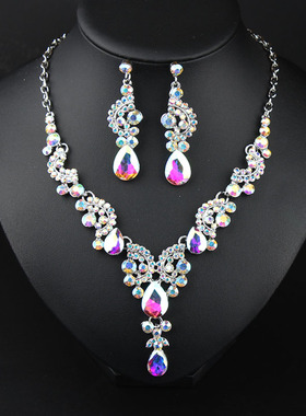 人造水晶合金水波链女锁骨链套链