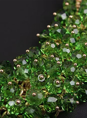 奢华重工水晶玻璃多层锁骨项链女时尚百搭高级感宴会礼服新娘饰品