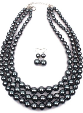 件套夸张复古礼服配饰珍珠项链