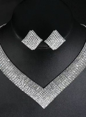 欧美夸张时尚个性满钻水钻短项链