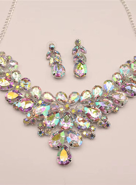 人造水晶玻璃合金水波链女套链