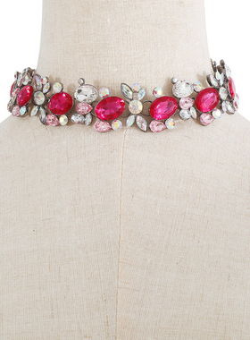 合金人造水晶玻璃女性感项链套链