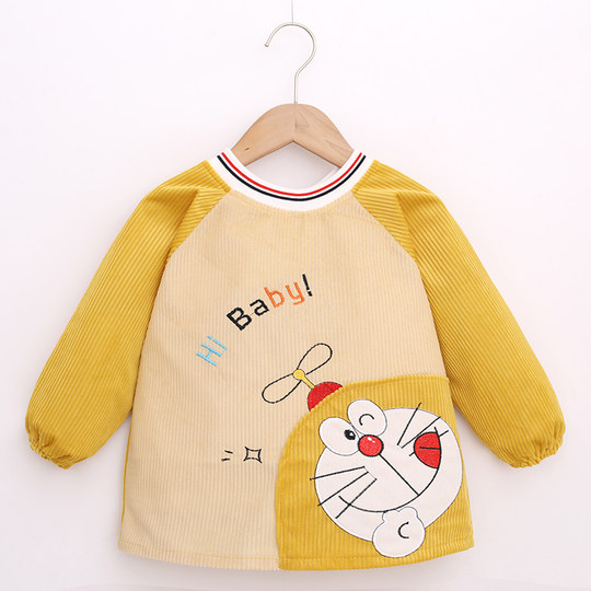 秋冬宝宝防水罩衣防脏吃饭衣男女儿童反穿衣长袖围裙婴儿围兜护衣