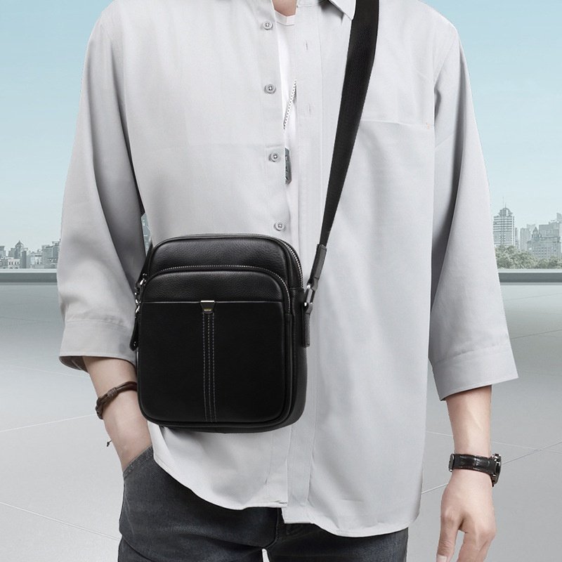 yuqixuan时尚头层牛皮单肩包商务休闲潮流男士真皮包感轻便单肩,淘宝优惠券,粉丝福利购,淘宝优惠卷