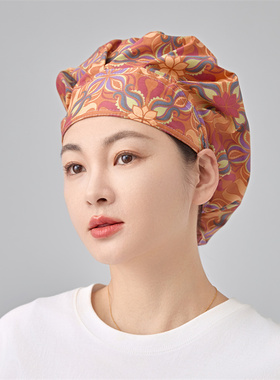 巧护士蓬蓬帽女长发新款工作花帽