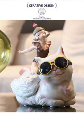 猫老大艺术家猫咪桌面摆件送女友