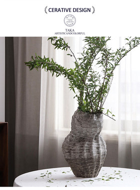 TAKA简约侘寂风手工陶瓷花瓶