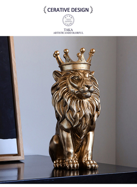 客厅中古狮子桌面装饰摆件