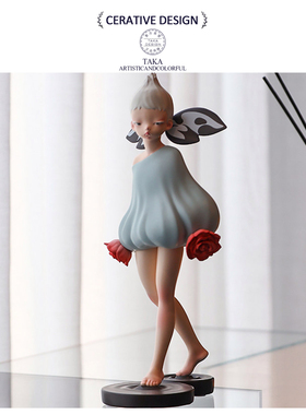 艺术家共生玫瑰天使摆件送女友