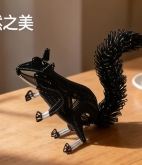 纯手工铝丝编制松鼠摆件仿真大号办公室桌面家用儿童摆件