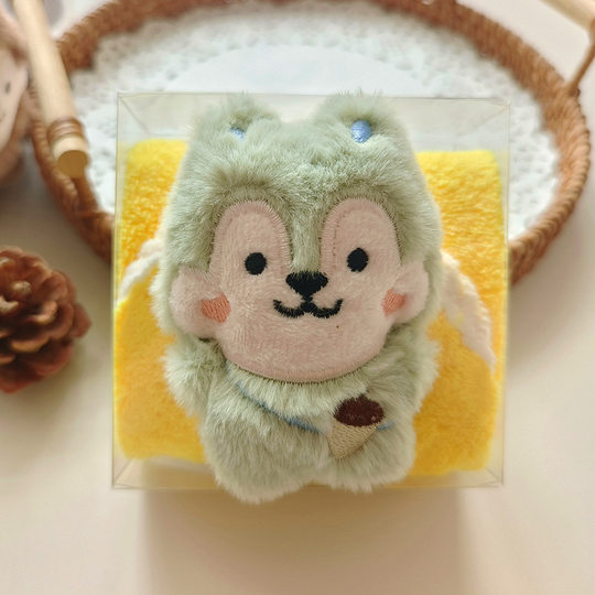Cute nut squirrel towel thickened coral velvet hand towel souvenir children baby gift shape towel