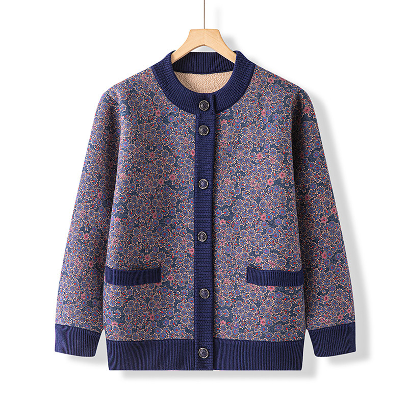 中老年人气质妈妈装冬短外套老太太开衫保暖奶奶装加厚加绒上衣女,淘宝优惠券,粉丝福利购,淘宝优惠卷