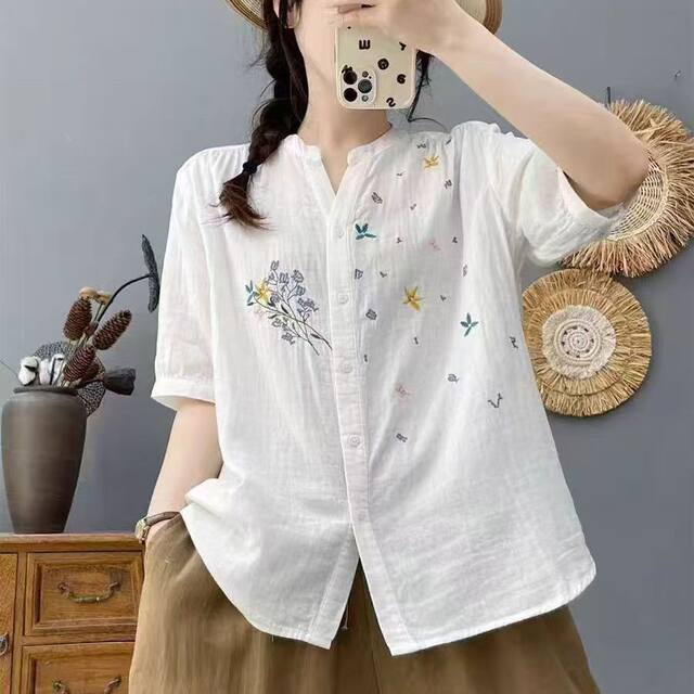 ຜ້າຝ້າຍແບບຈີນແບບ Retro ແລະ linen ກາງແຂນ