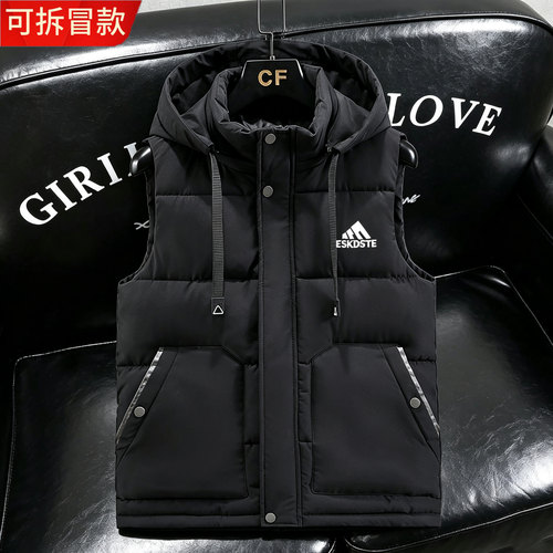 羽绒棉马甲秋冬季男女连帽保暖背心无袖坎肩棉服马夹情侣高档外套 - 图2