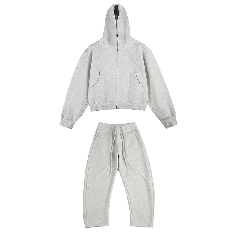 UNAps秋冬重磅500克潮流弯刀卫裤男女宽松纯色重磅开衫卫衣外套装,淘宝优惠券,粉丝福利购,淘宝优惠卷