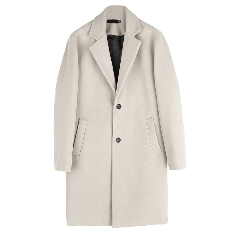 马天宇明星同款毛呢大衣男士中长款外套秋冬宽松休闲风衣米白色黑,淘宝优惠券,粉丝福利购,淘宝优惠卷