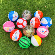 Children Play Water Polo Cartoon Inflatable Ball Football Decoration Watermelon Six Color Colorful Balls Water Beach Toy Balls