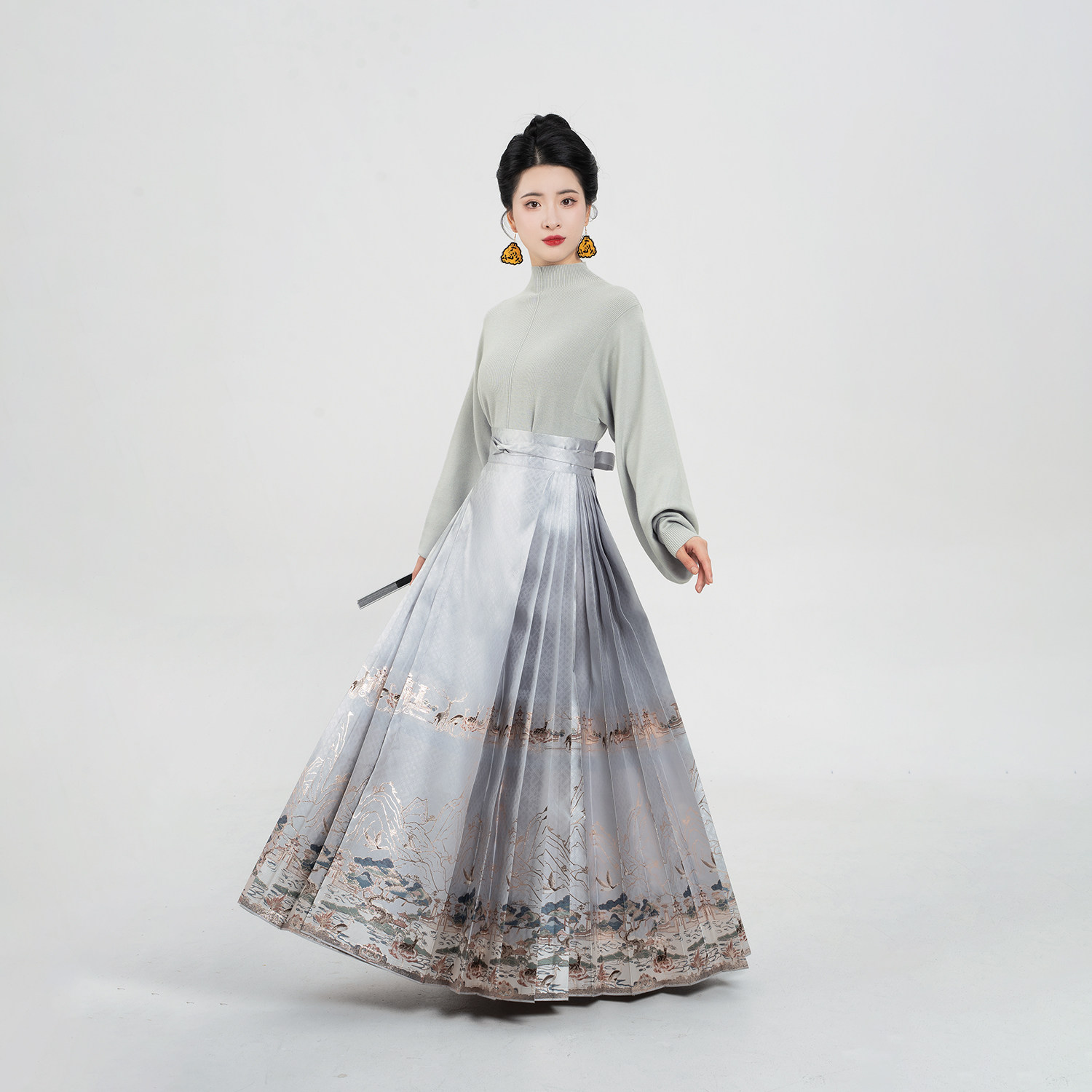 织造司[墨潭]新中式国风红色打底毛衣女款2025新款冬季马面裙上衣,淘宝优惠券,粉丝福利购,淘宝优惠卷