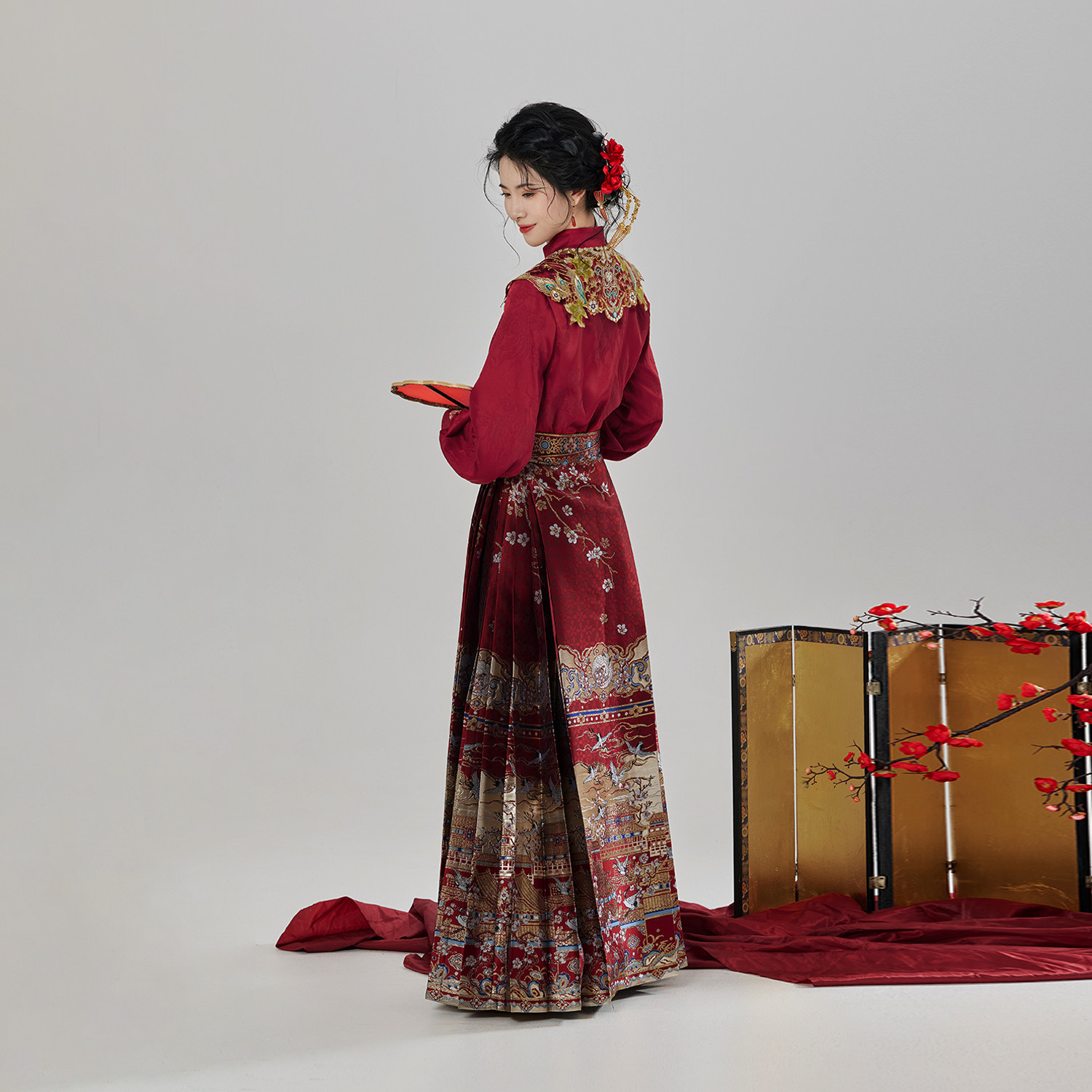 织造司[故宫春景]云肩立领衬衫明制妆花马面裙汉服女订婚服敬酒服,淘宝优惠券,粉丝福利购,淘宝优惠卷