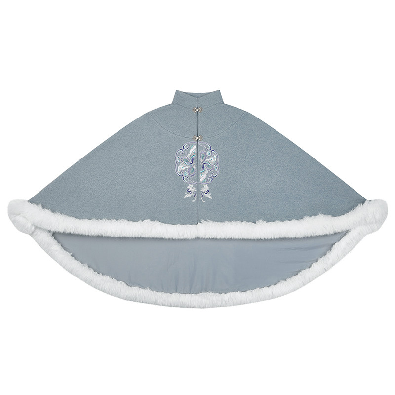 喻雪织造司原创宋制汉服新中式清冷感斗篷披风呢子外套旋裙两件套,淘宝优惠券,粉丝福利购,淘宝优惠卷