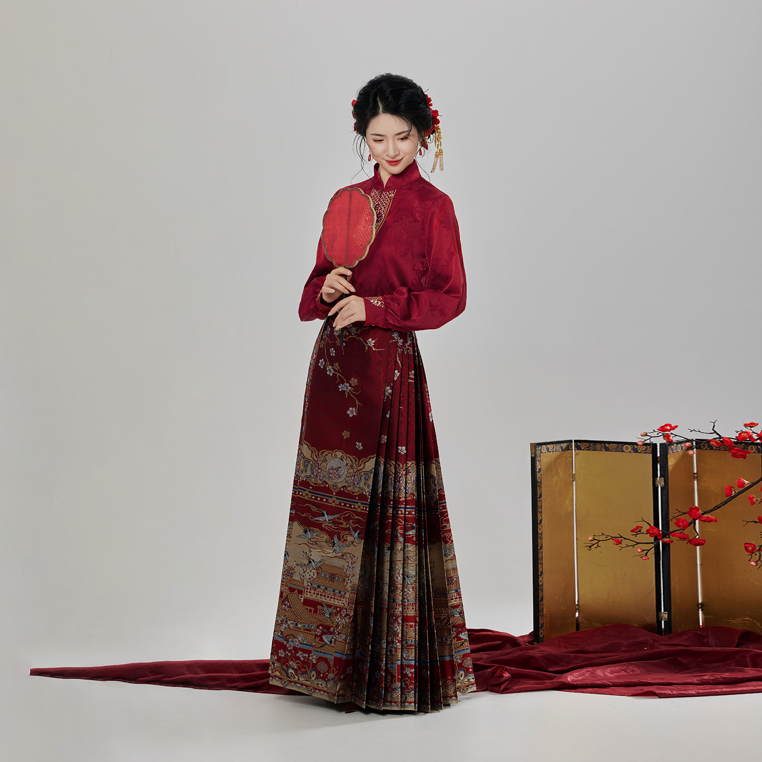 织造司[故宫春景]云肩立领衬衫明制妆花马面裙汉服女订婚服敬酒服,淘宝优惠券,粉丝福利购,淘宝优惠卷