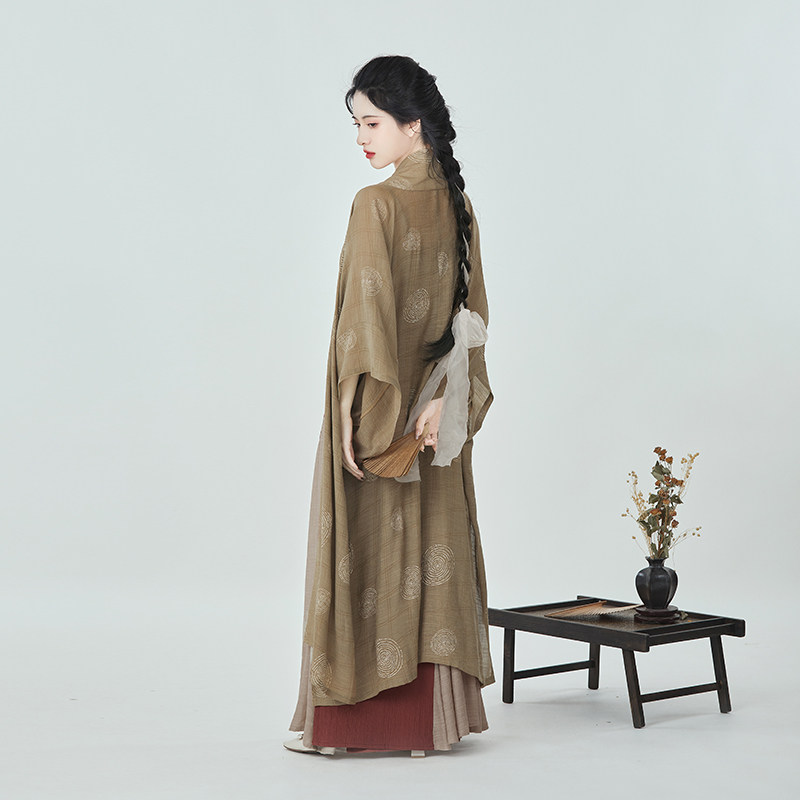 织造司原创[鸢茶]宋制长干寺汉服半袖对襟长衫吊带宋抹改良三裥裙,淘宝优惠券,粉丝福利购,淘宝优惠卷