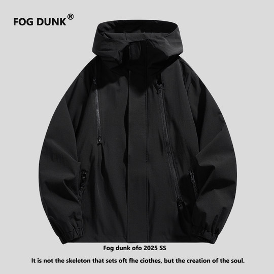 FOG DUNK Frühling und Herbst Multi-Pocket-Jacke für Herren, trendige Marke, Outdoor-Arbeitskleidung, einheitliche Freizeitjacke für Männer und Frauen