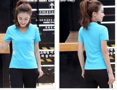 运动t恤女短袖夏季大码速干跑步服健身上衣V领胖mm瑜伽服显瘦汗衫,淘宝优惠券,粉丝福利购,淘宝优惠卷