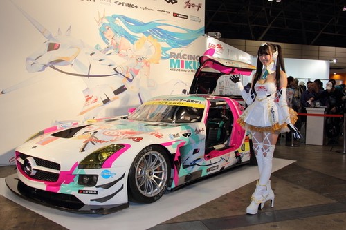 富士美 1/24 1/64初音奔驰SLS GT3 2015 Super开幕战痛车水贴-图2