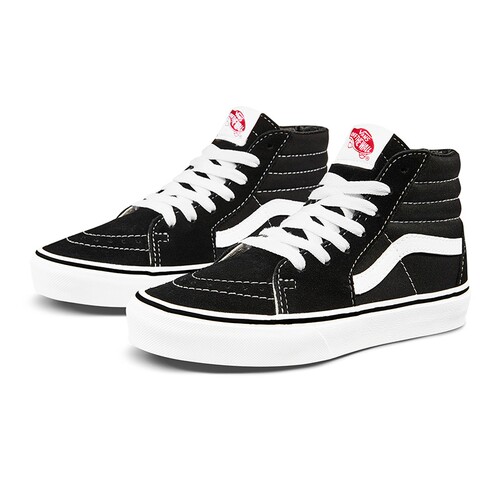 Vans范斯童鞋官方 SK8-Hi黑色亲子款中大童板鞋运动鞋 - 图3