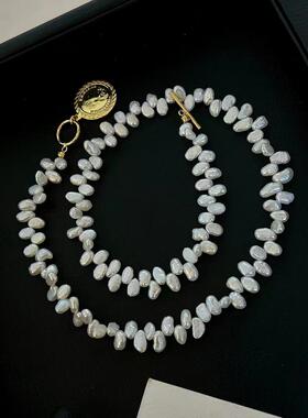女神复古气质时尚金币珍珠项链