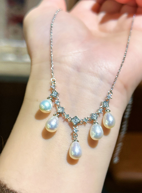 蕾丝女人项链女s925银流苏锁骨链