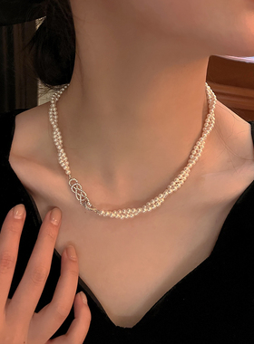 花式缠绕项链施华家原装仿珍珠