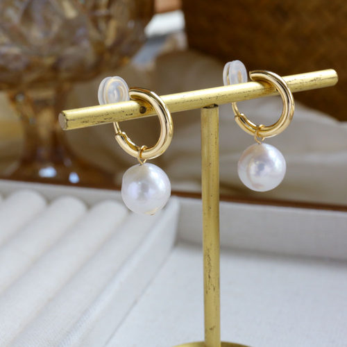 刘亦菲玫瑰的故事同款天然大珍珠耳环无耳洞耳夹法式通勤耳饰女 - 图2