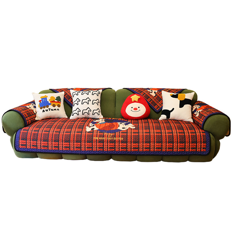 美式卡通耐脏布艺沙发垫四季防滑透气皮沙发罩美拉德客厅盖布巾套,淘宝优惠券,粉丝福利购,淘宝优惠卷