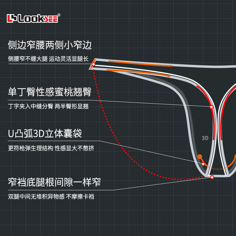 特价体验丁字裤男士性感低腰u凸小三角内裤透明青年薄款冰丝T裤潮-图1